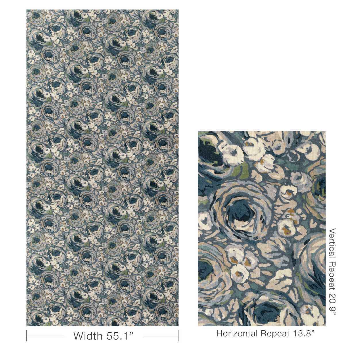 Gwf3803550 Orchard Print Blue Denim Lee Jofa Modern Fabric - LEE JOFA MODERN Fabric