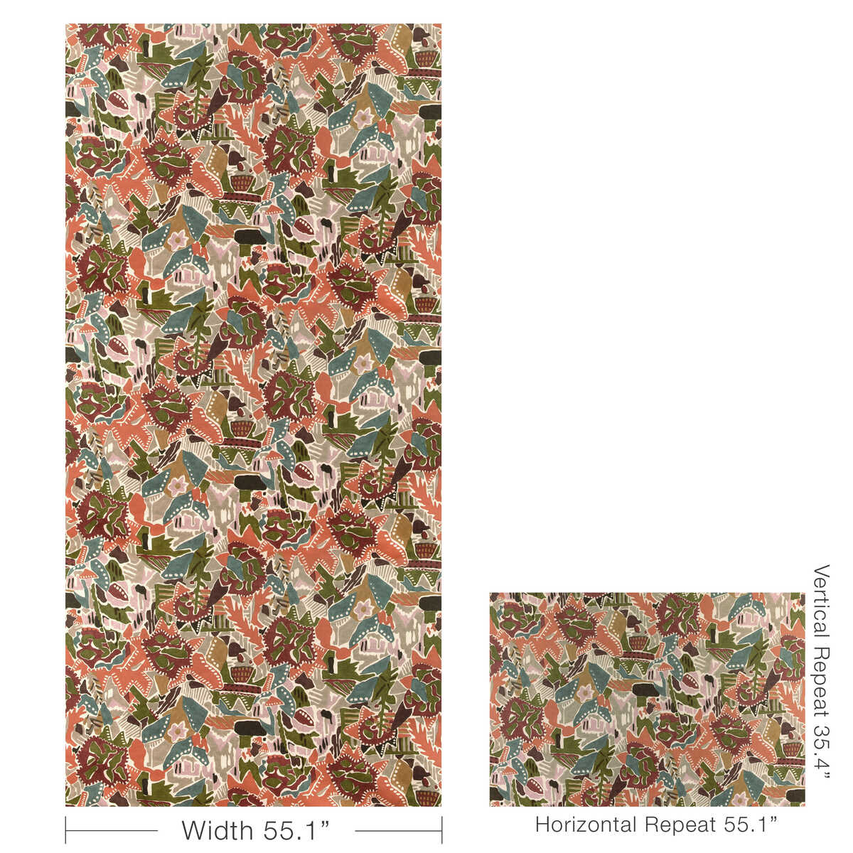 Chrystie Print - Plum/Clay - LEE JOFA MODERN Fabric