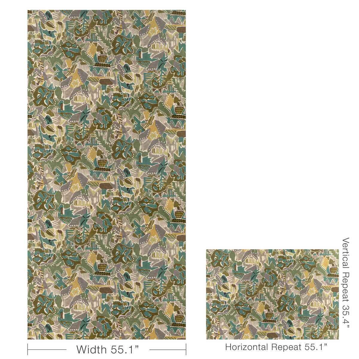 Gwf38043110 Chrystie Print Moss Fog Lee Jofa Modern Fabric - LEE JOFA MODERN Fabric