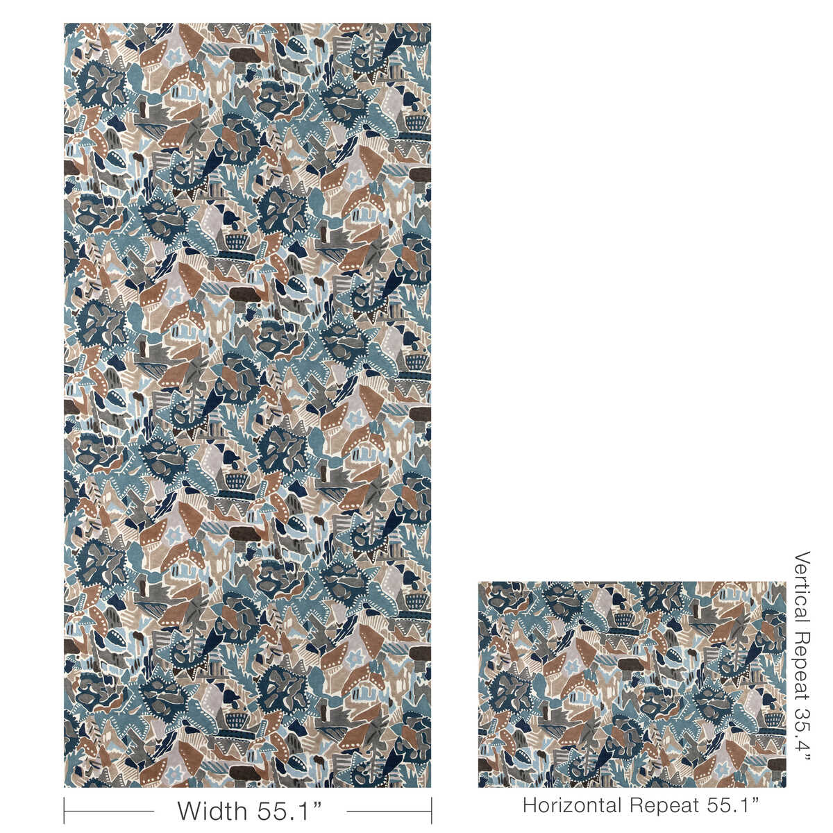Chrystie Print - Denim/Slate - LEE JOFA MODERN Fabric