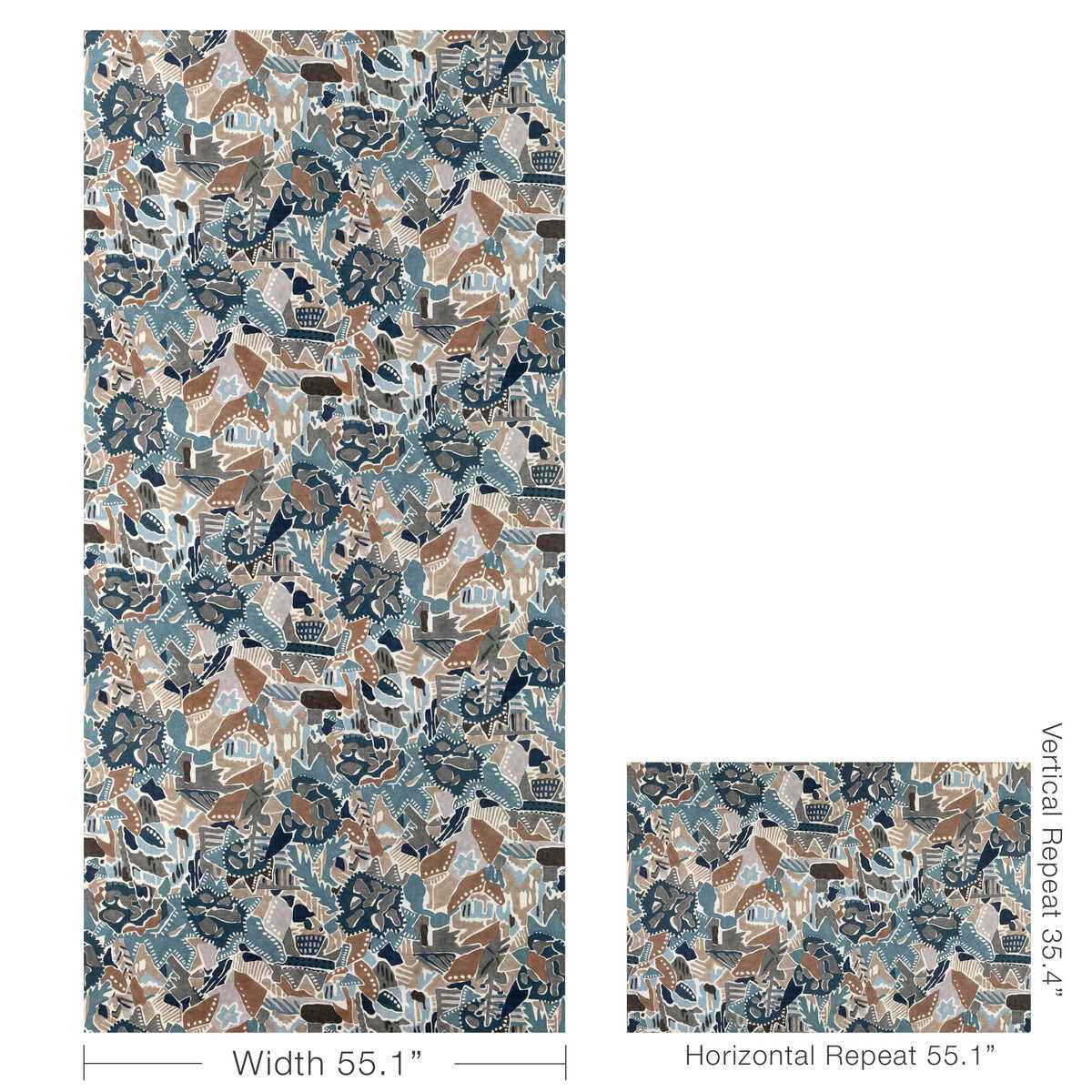 Gwf38045110 Chrystie Print Denim Slate Lee Jofa Modern Fabric - LEE JOFA MODERN Fabric