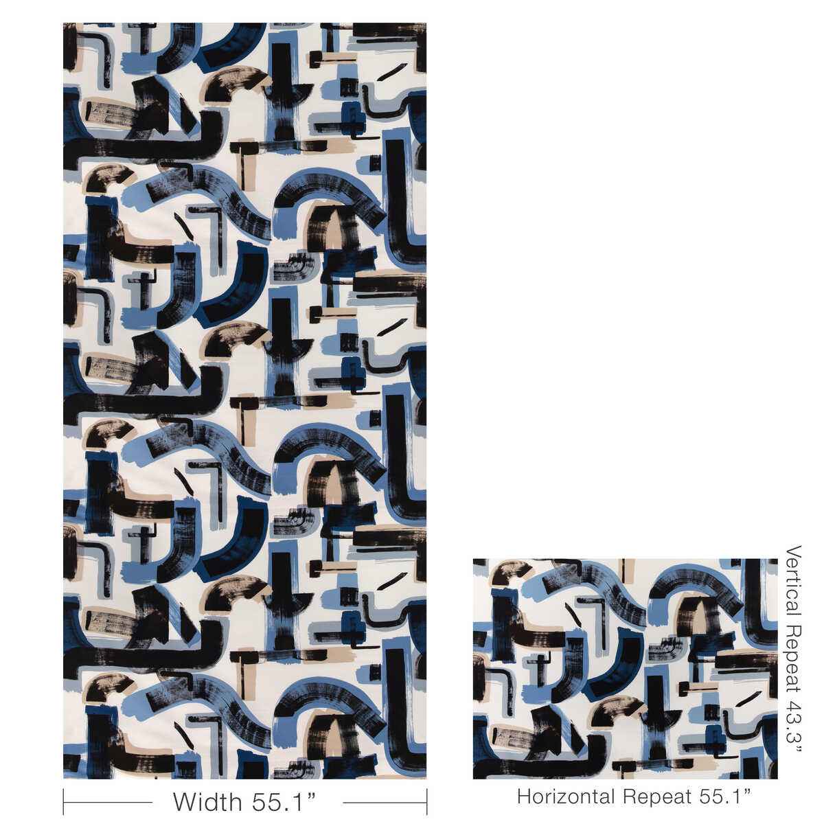 Gwf38061550 Bleecker Print Capri Navy Lee Jofa Modern Fabric - LEE JOFA MODERN Fabric