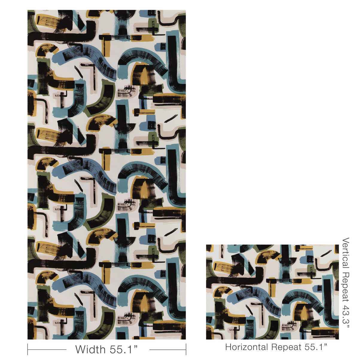 Gwf38063530 Bleecker Print Lake Fern Lee Jofa Modern Fabric - LEE JOFA MODERN Fabric