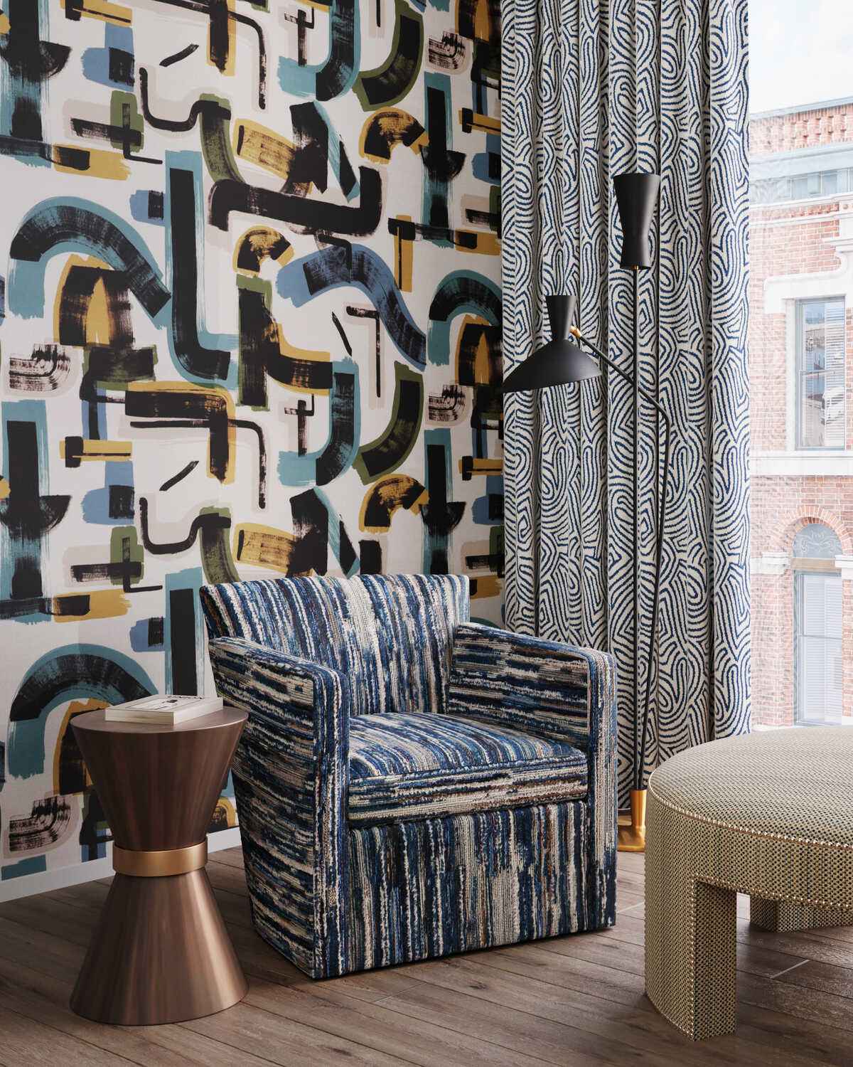 Gwf38125160 Varick Velvet River Mist Lee Jofa Modern Fabric - LEE JOFA MODERN Fabric
