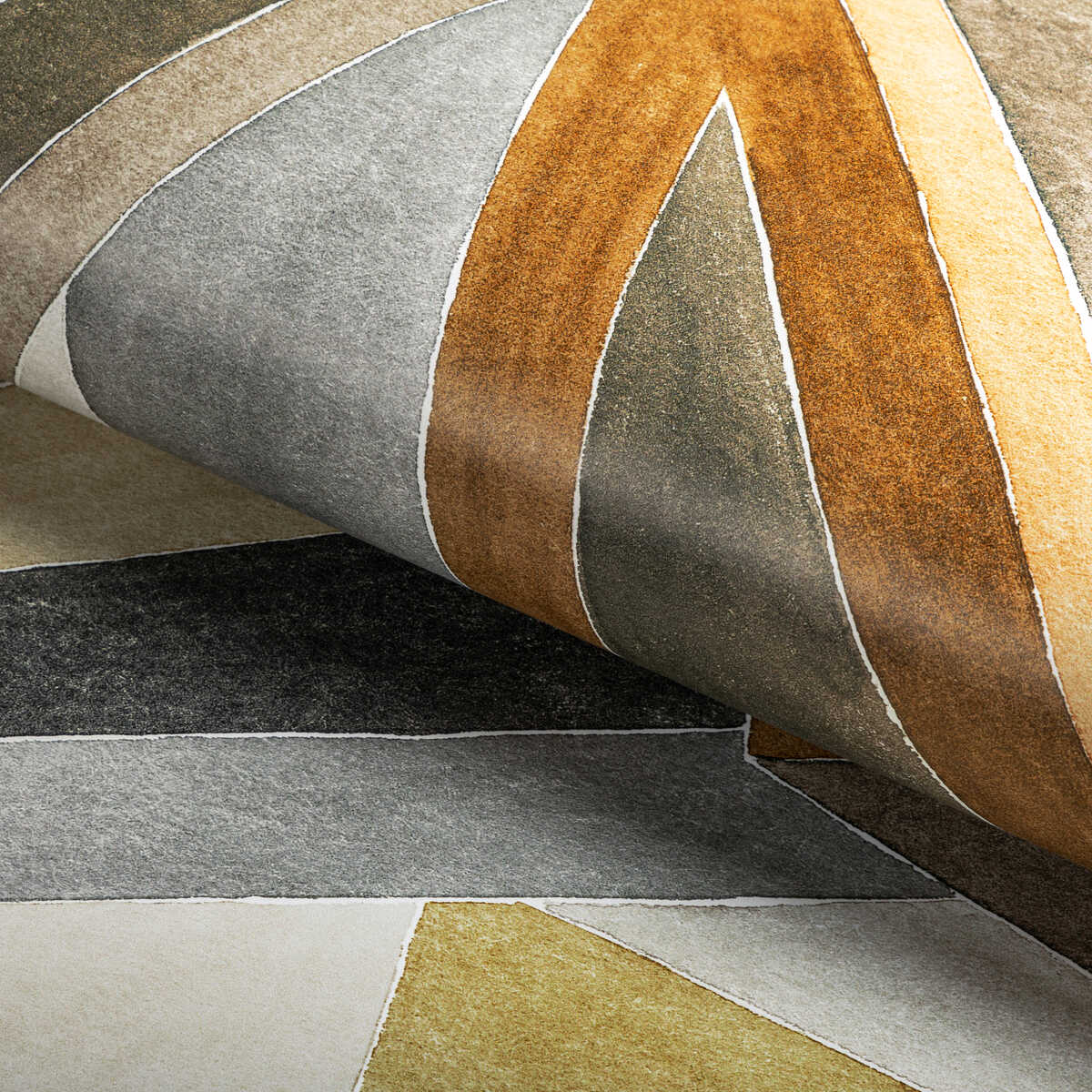 Roulade Paper - Citron/Stone - LEE JOFA MODERN Wallpaper