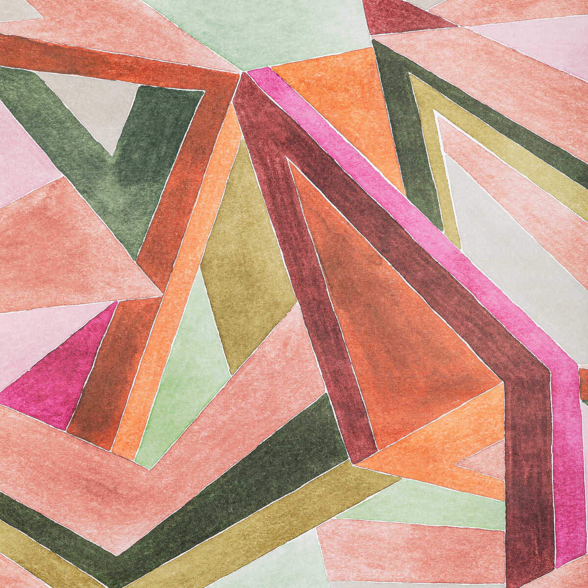 Roulade Paper - Rose/Leaf - LEE JOFA MODERN Wallpaper