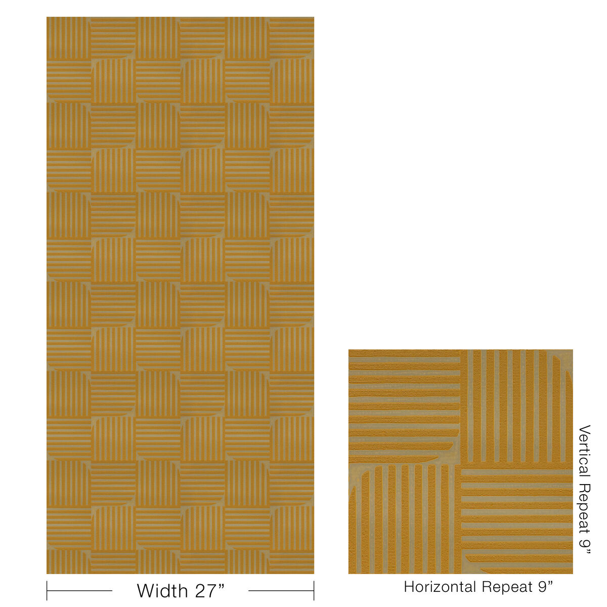 Tetra Wc - Gold - Lee Jofa Wallpaper