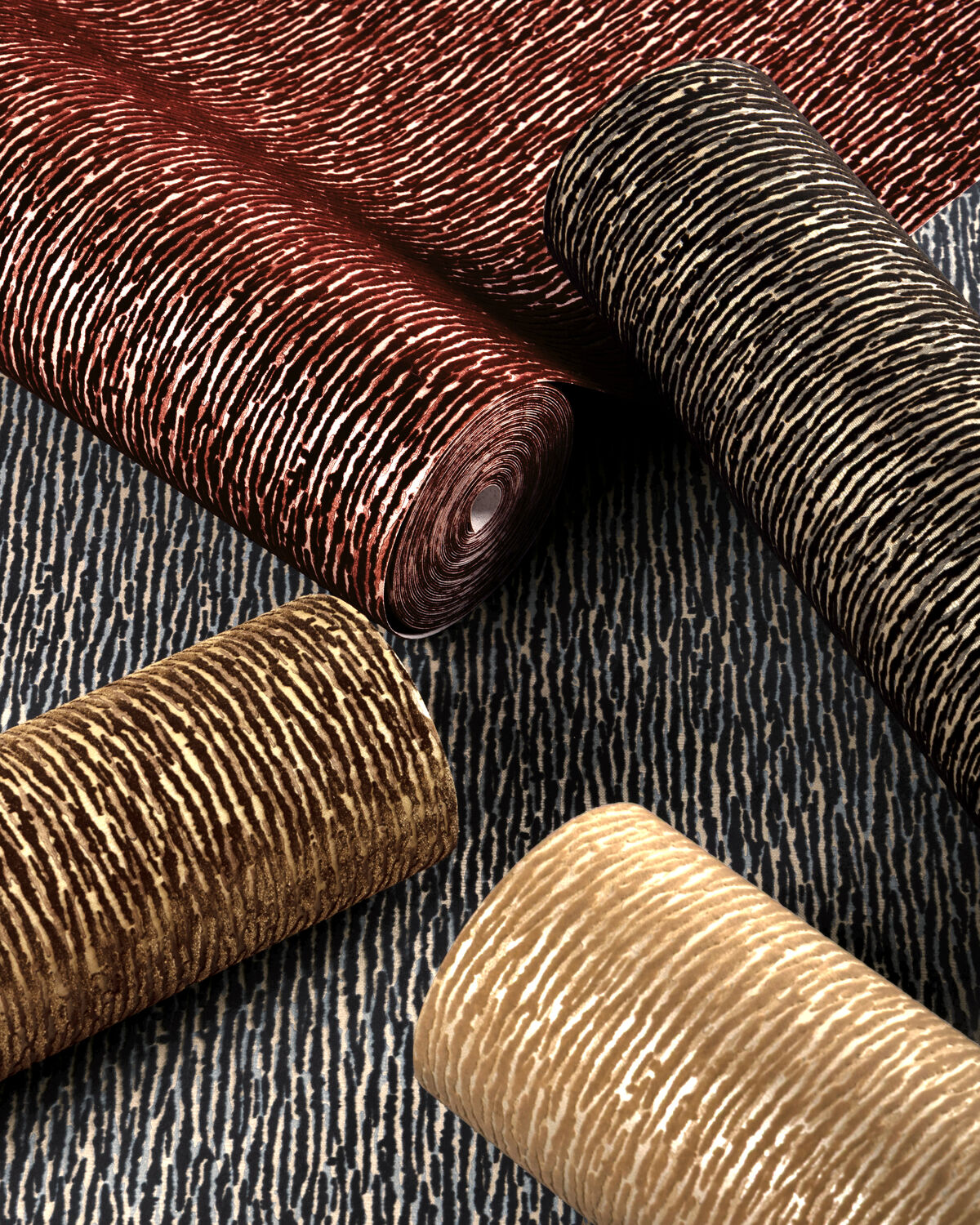 Maia Flock Wc - Tiger Eye - Lee Jofa Wallpaper