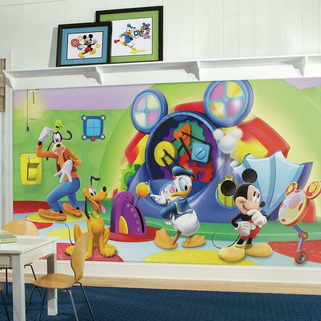 disney-mickey-friends-clubhouse-wall-mural-green-york-wallcoverings-jl1317m