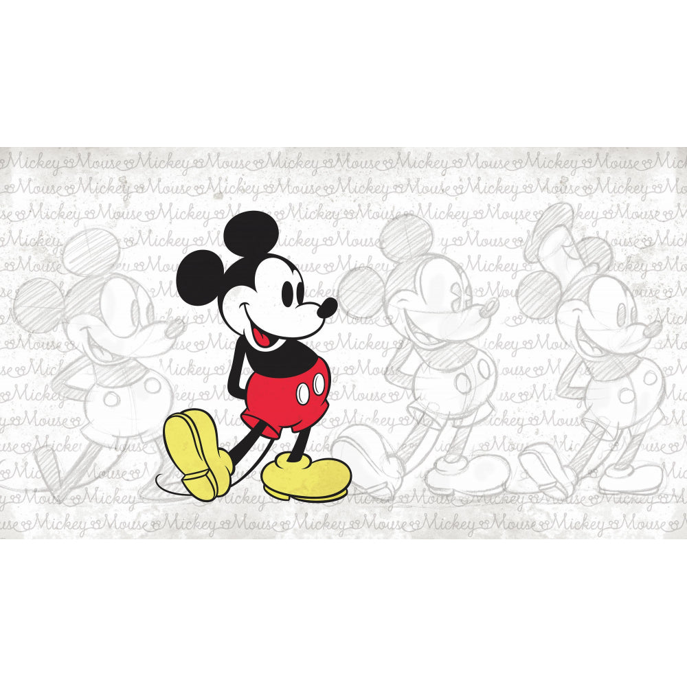 Disney Classic Mickey XL Wall Mural - Light Gray - York Wallcoverings - JL1404M