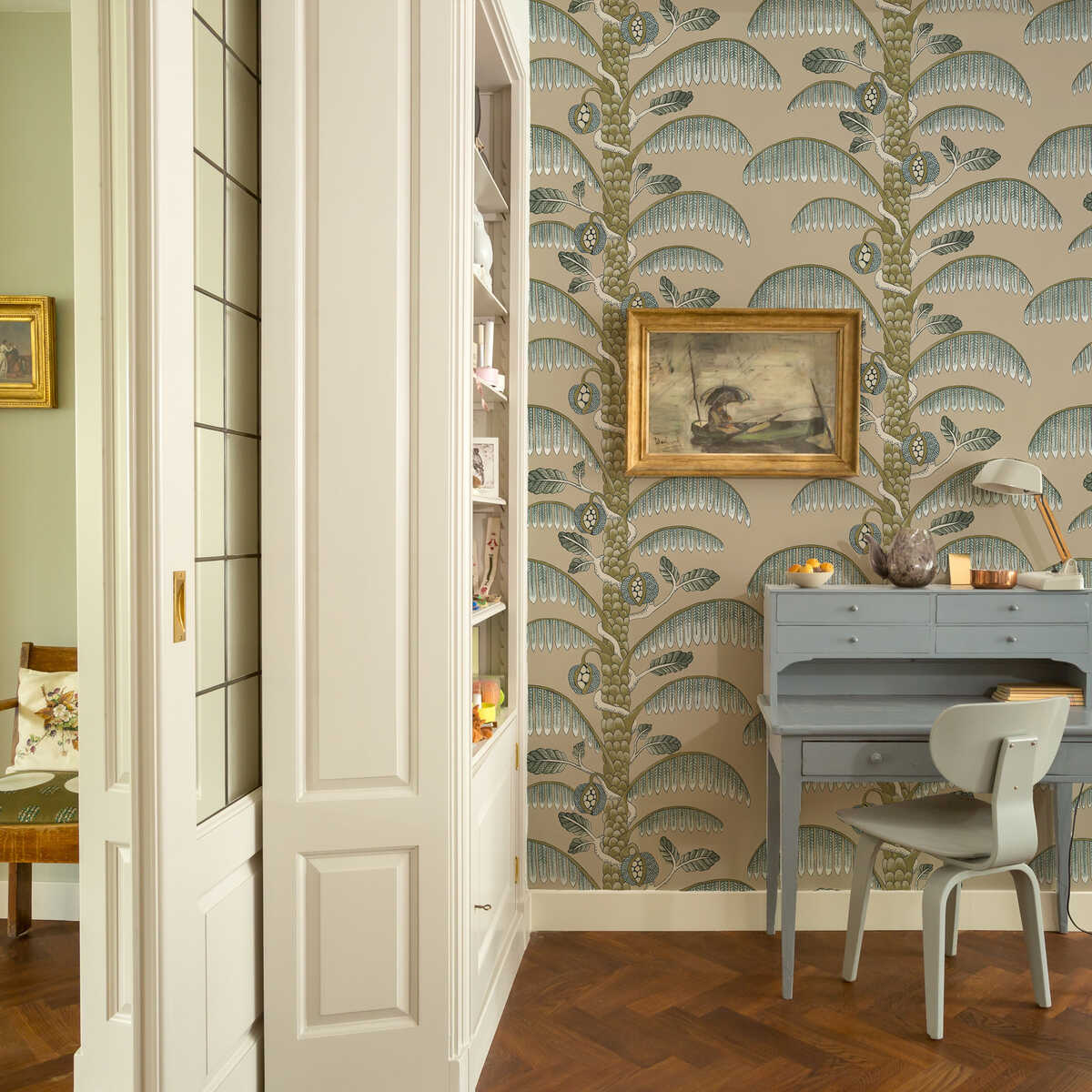 Palm Stripe - 31 - KRAVET COUTURE Wallpaper