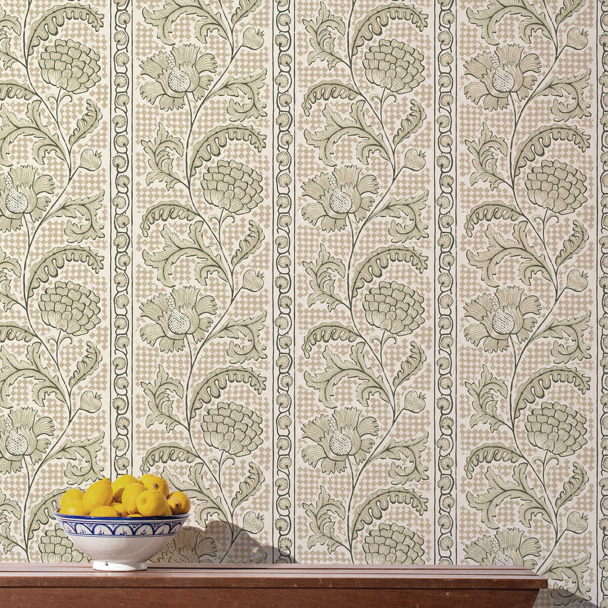 Floral Check - 11 - KRAVET COUTURE Wallpaper