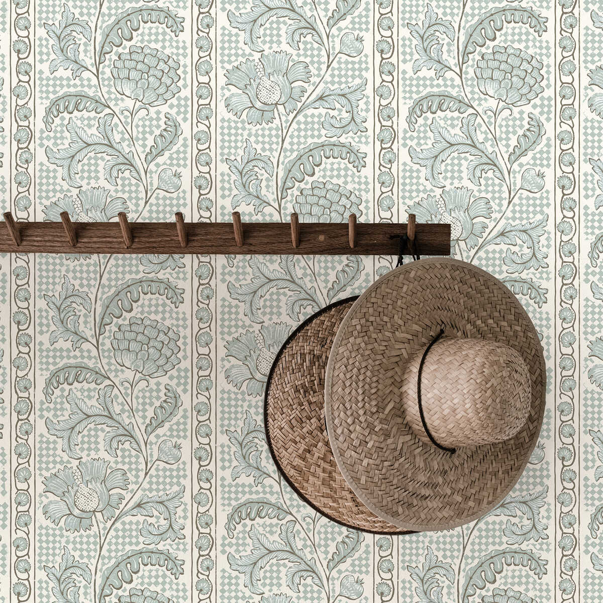 Floral Check - 21 - KRAVET COUTURE Wallpaper