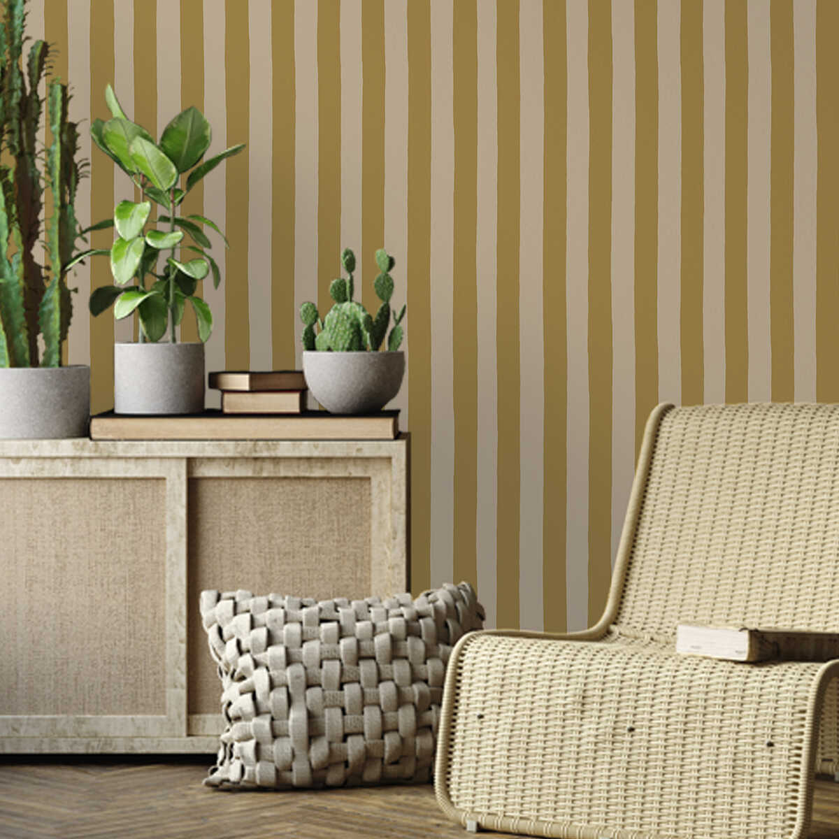 Medium Hand Painted Stripe - 05 - KRAVET COUTURE Wallpaper