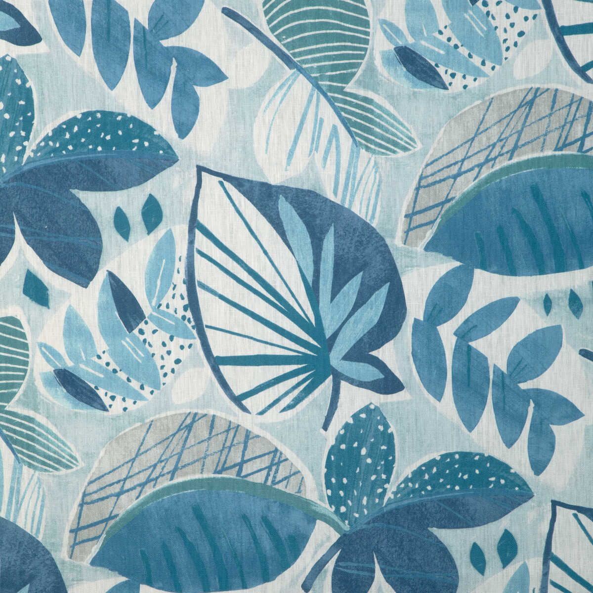 Leaf-A-Lot - Ocean - KRAVET BASICS Fabric