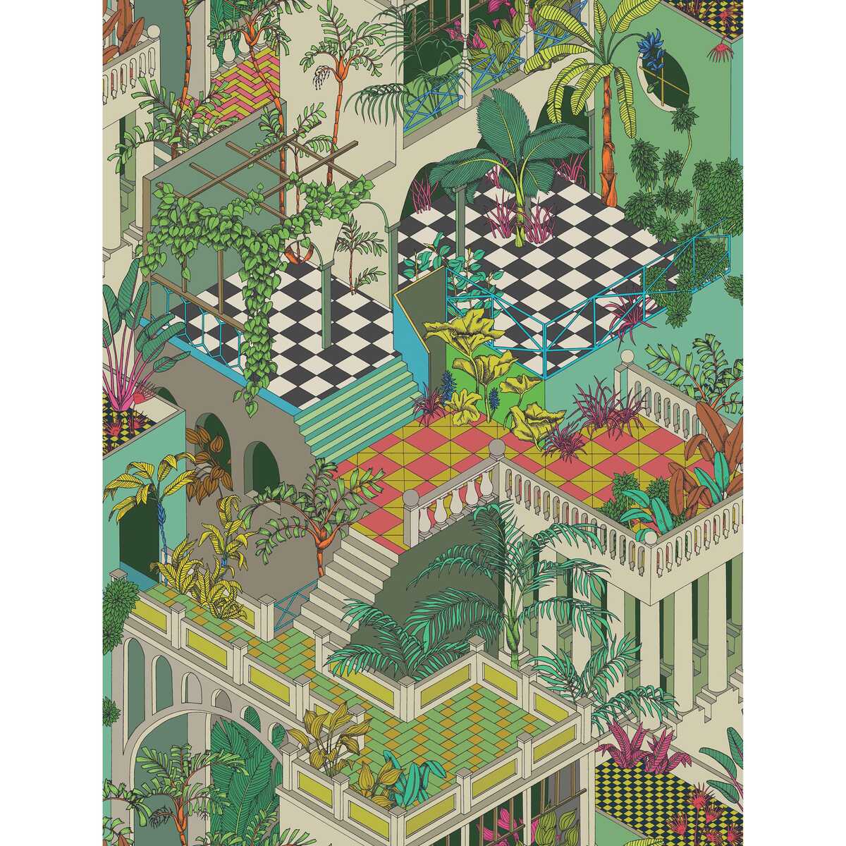 Miami Cotton Print - Olivegreen Multi