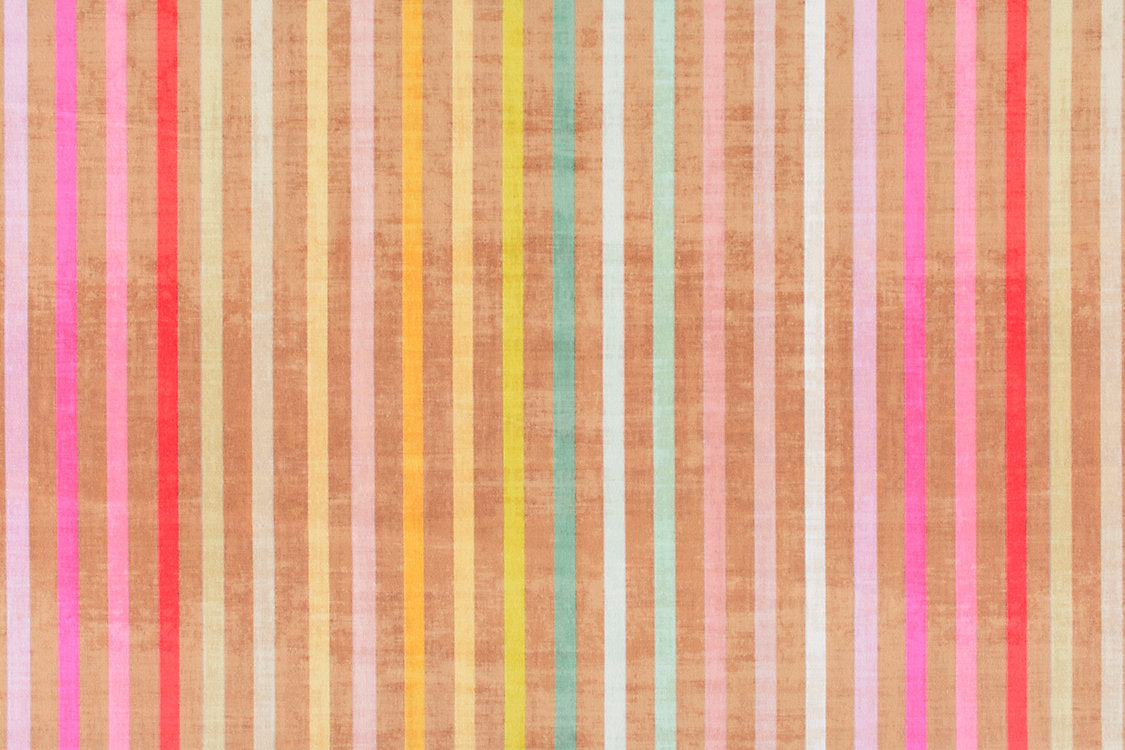 Grand Stripe Printed Velvet - Brights