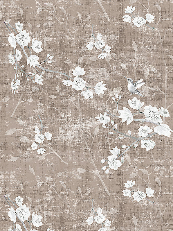 Blossom Fantasia | Sheer - Mocha - Scalamandre Fabric