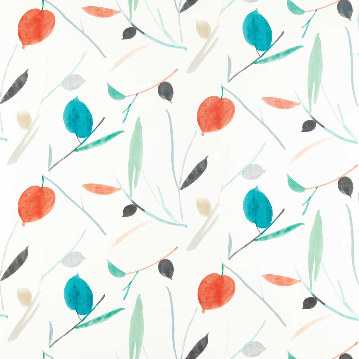 Oxalis - Pimento/Marine - SCION Fabric