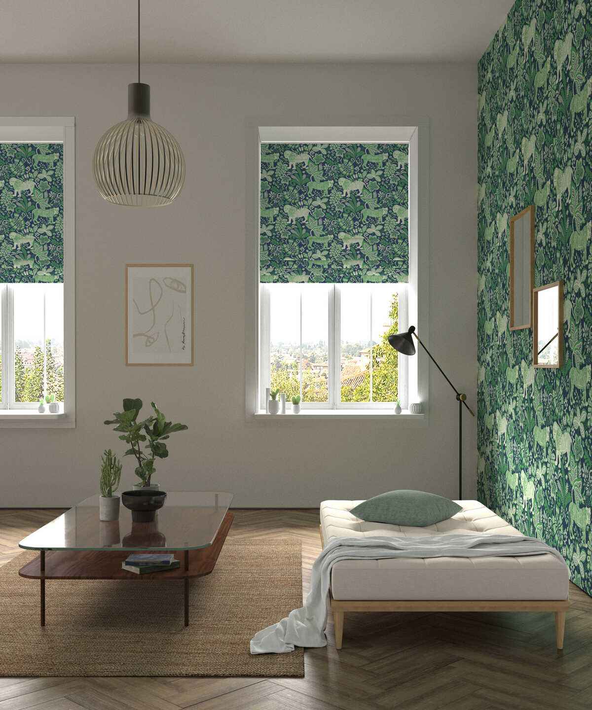 Rumble-In-The-Jungle-Midnight-Mint-Scion-Fabric - SCION Fabric