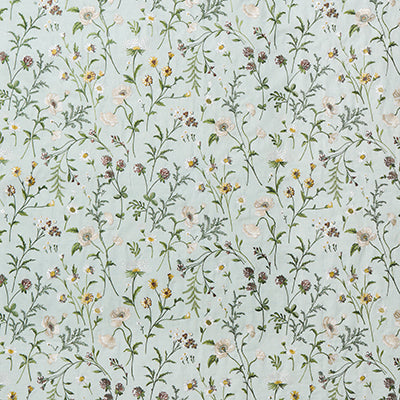 NC Bourton Snowshill Meadow Aqua/Yellow - Nina Campbell - NCF4600-03 Fabric - Nina Campbell Fabric