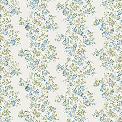 NC Bourton Bibury Blue/Green - Nina Campbell - NCF4604-02 Fabric - Nina Campbell Fabric