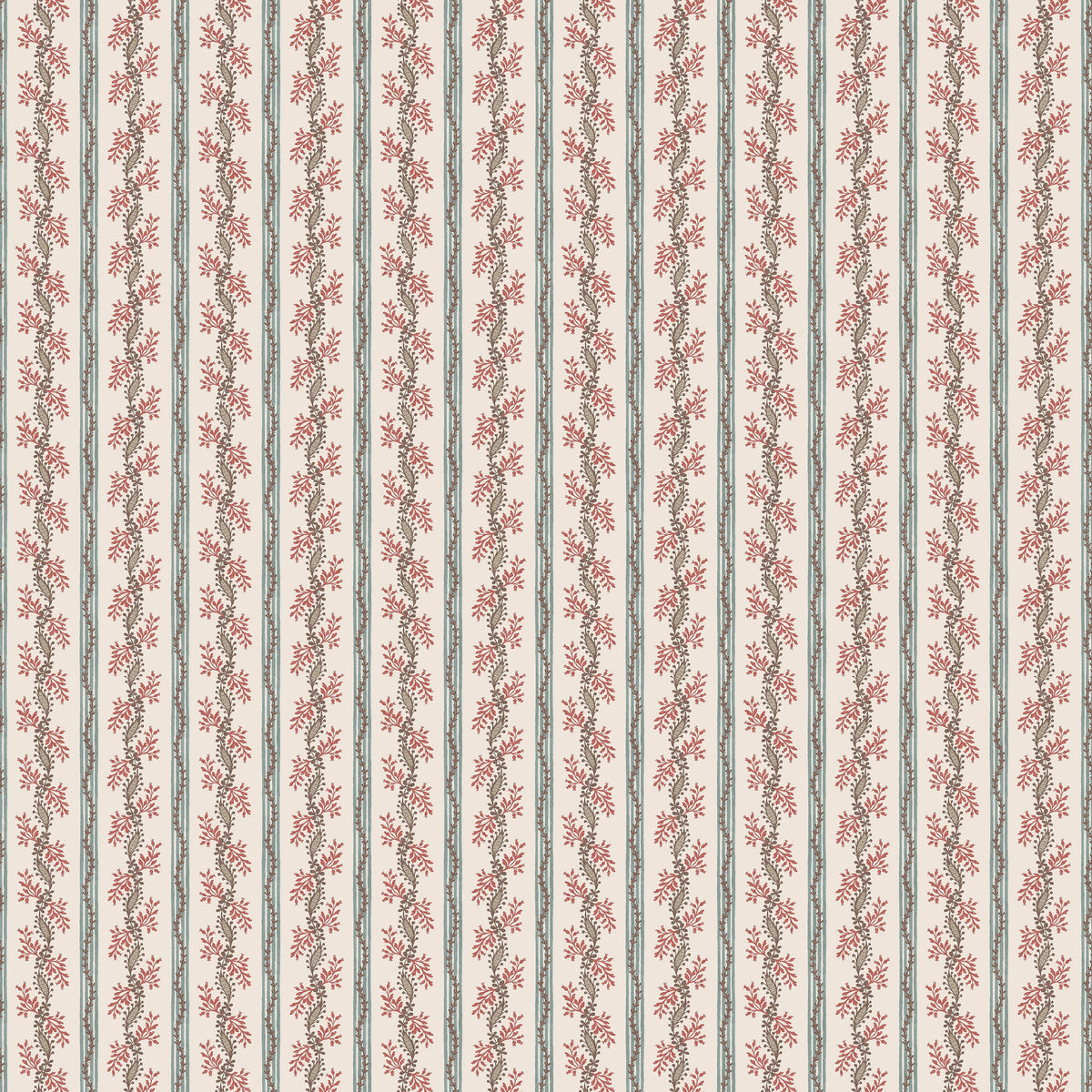 Odile Duck Egg/Red Nina Campbell Dauphine wallpaper NCW4631-01