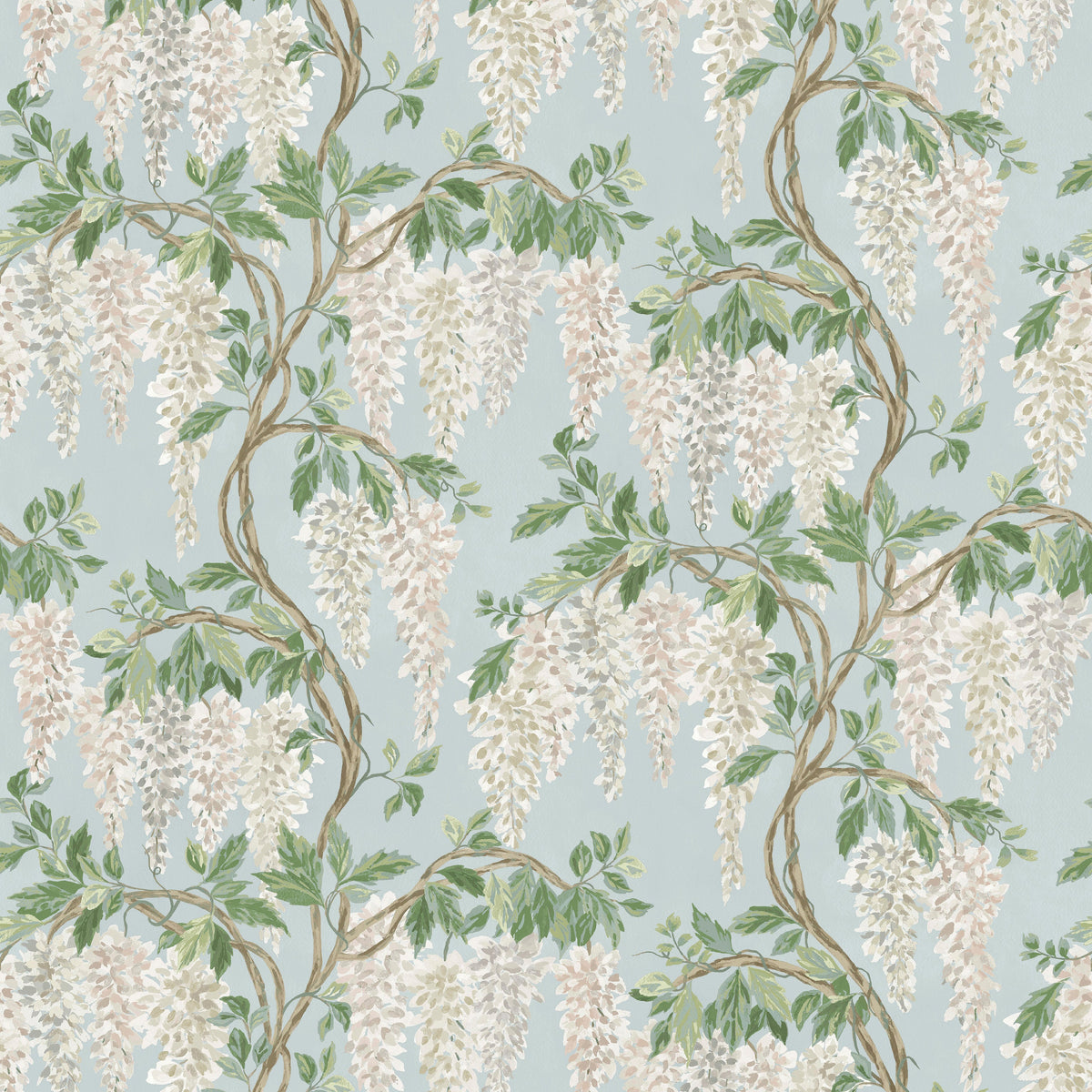 Wisteria Walk Aqua/Green Nina Campbell Dauphine wallpaper NCW4632-01