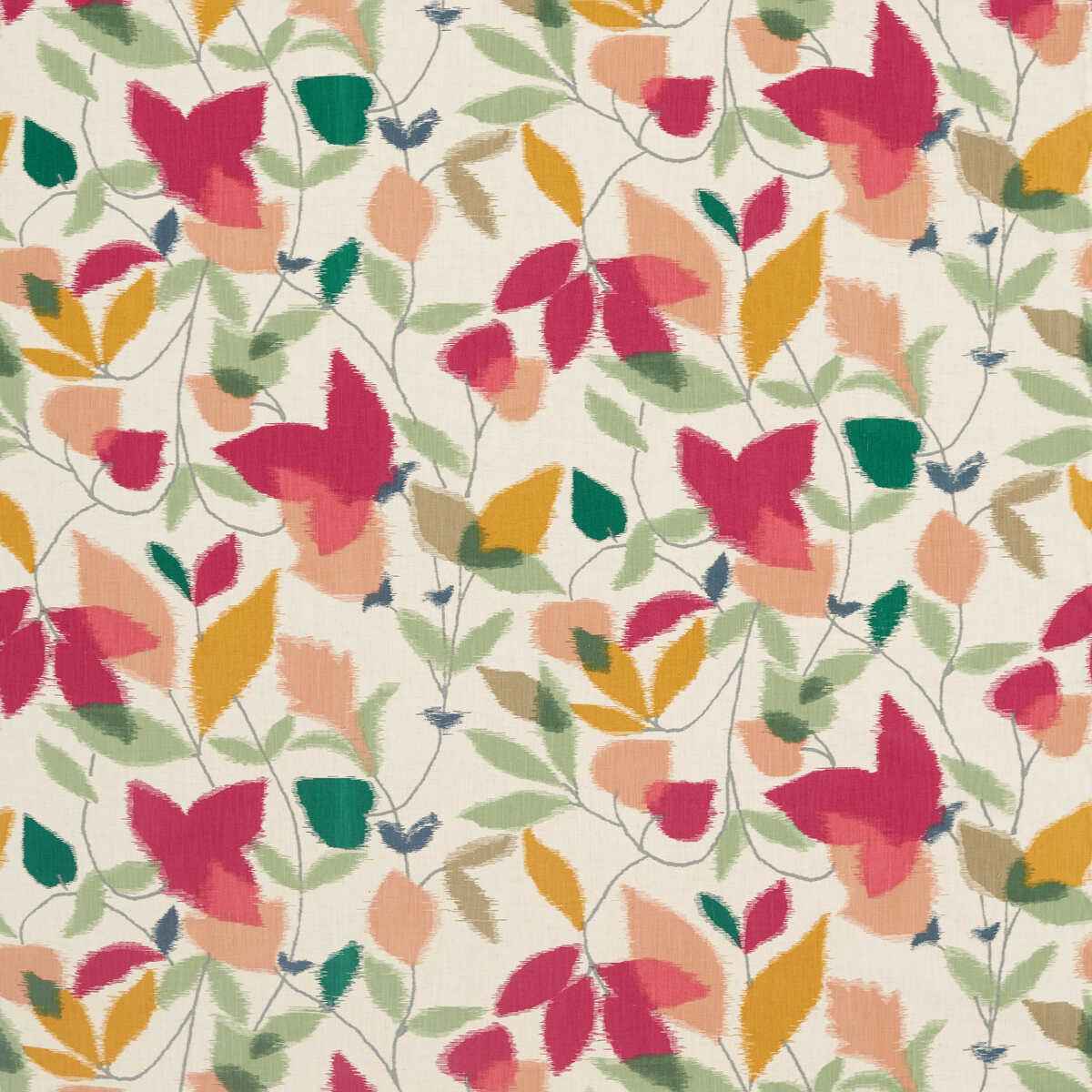 Akira-Berry-Ochre-Pistachio-Scion-Fabric - SCION Fabric