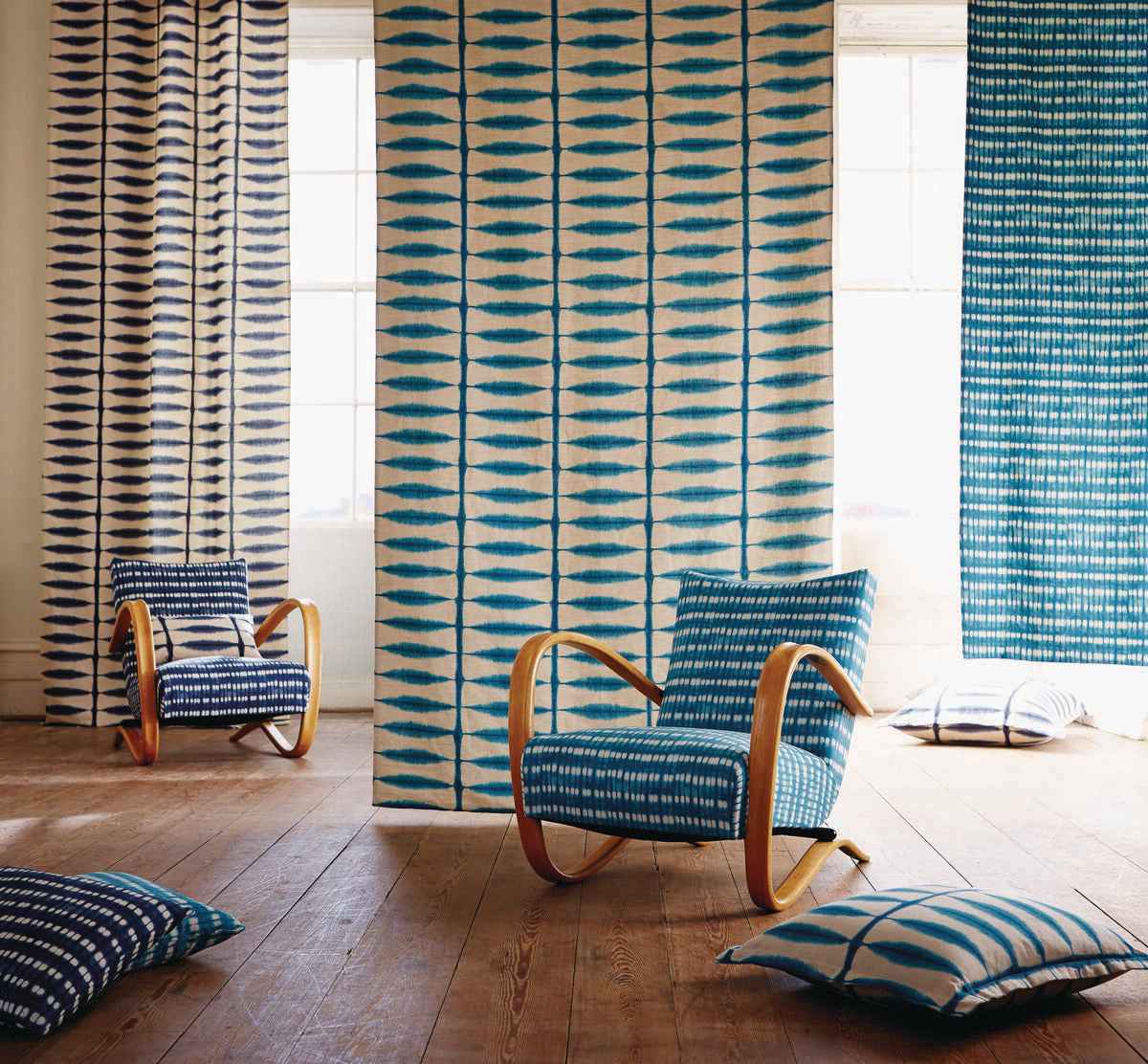 Shibori-Teal-Linen-Scion-Fabric - SCION Fabric