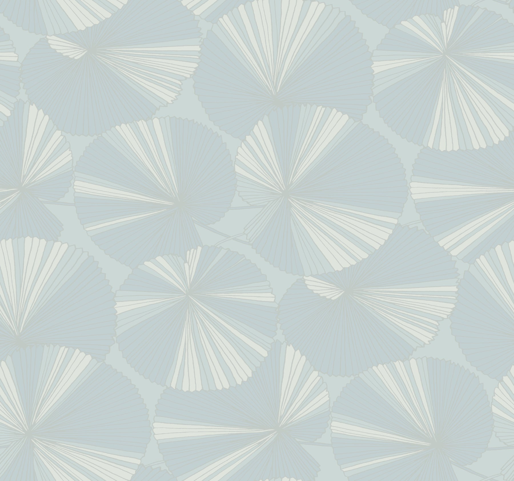 Layered Lily Pads Wallpaper - Spa - York Wallcoverings - NT6116