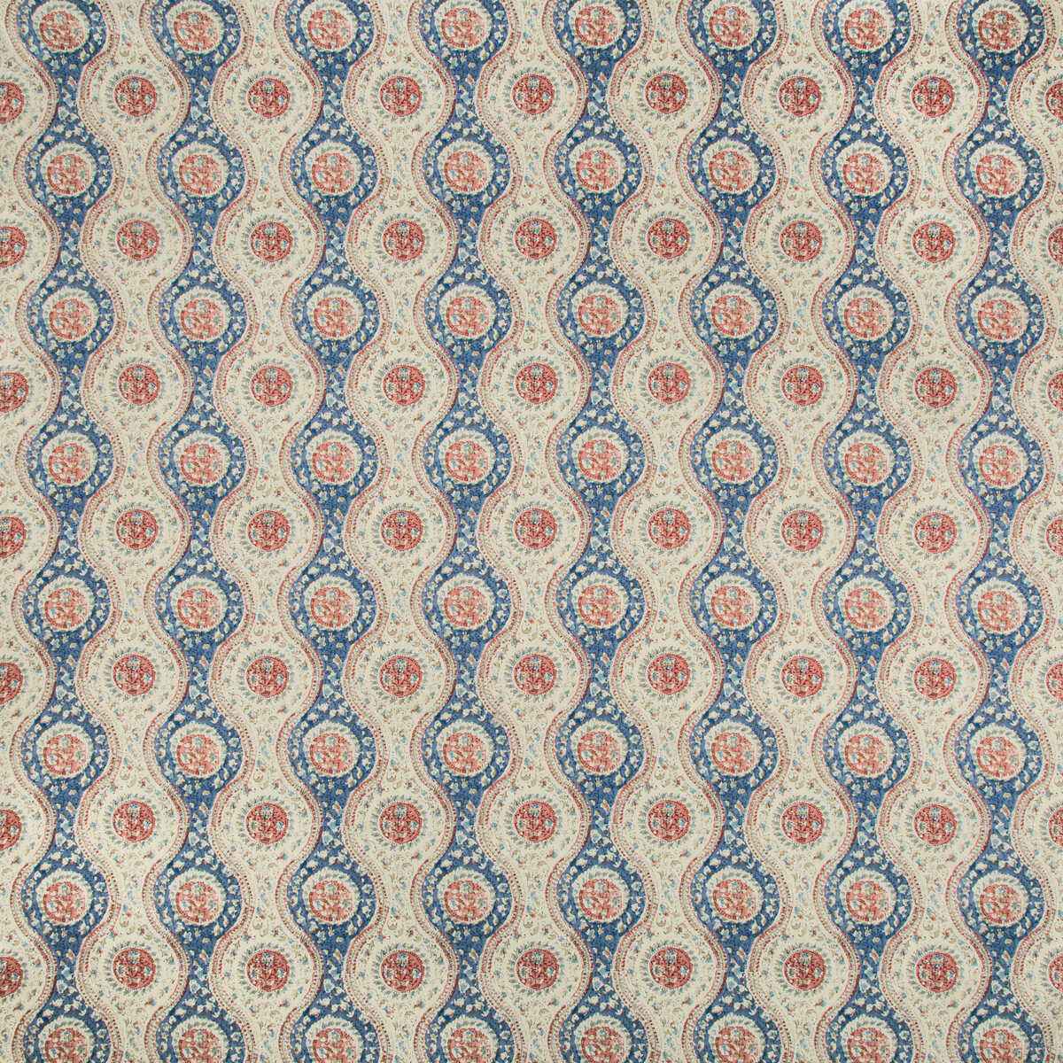 80191295190 Nadari Print Blue Red Brunschwig Fils Fabric - BRUNSCHWIG & FILS Fabric