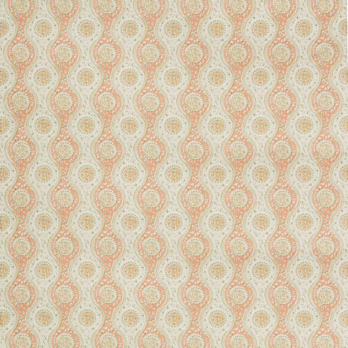 80191291240 Nadari Print Peach Gold Brunschwig Fils Fabric - BRUNSCHWIG & FILS Fabric