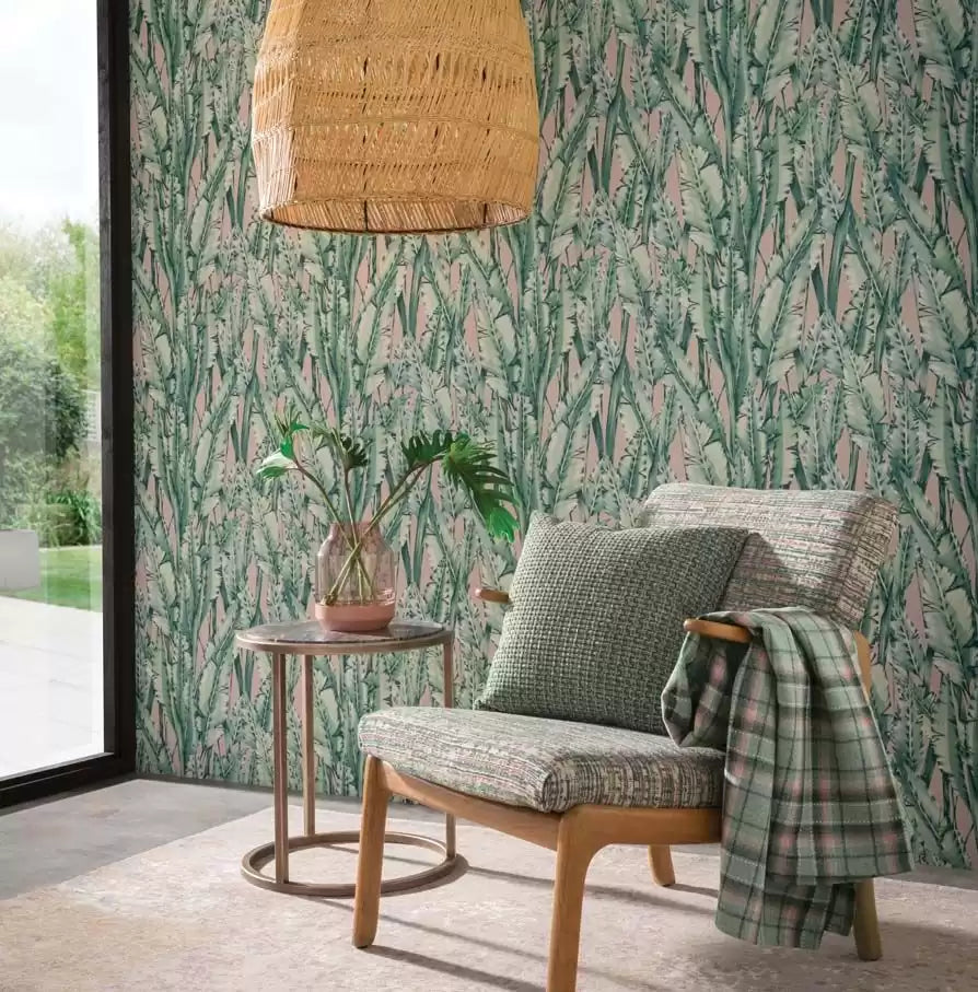 Folium Tiger Leaf Green - Osborne & Little - W7333-02 Wallcovering