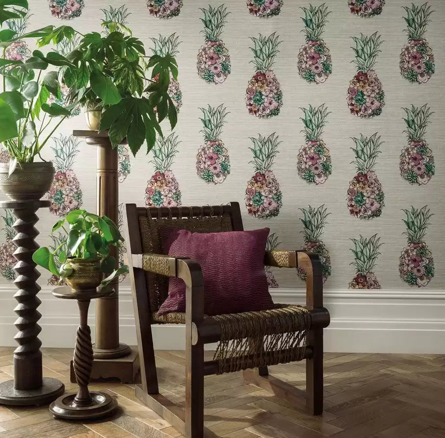 Deya Ananas Dark Teal/Scarlet/Jade - Matthew Williamson - W7266-03 Wallcovering