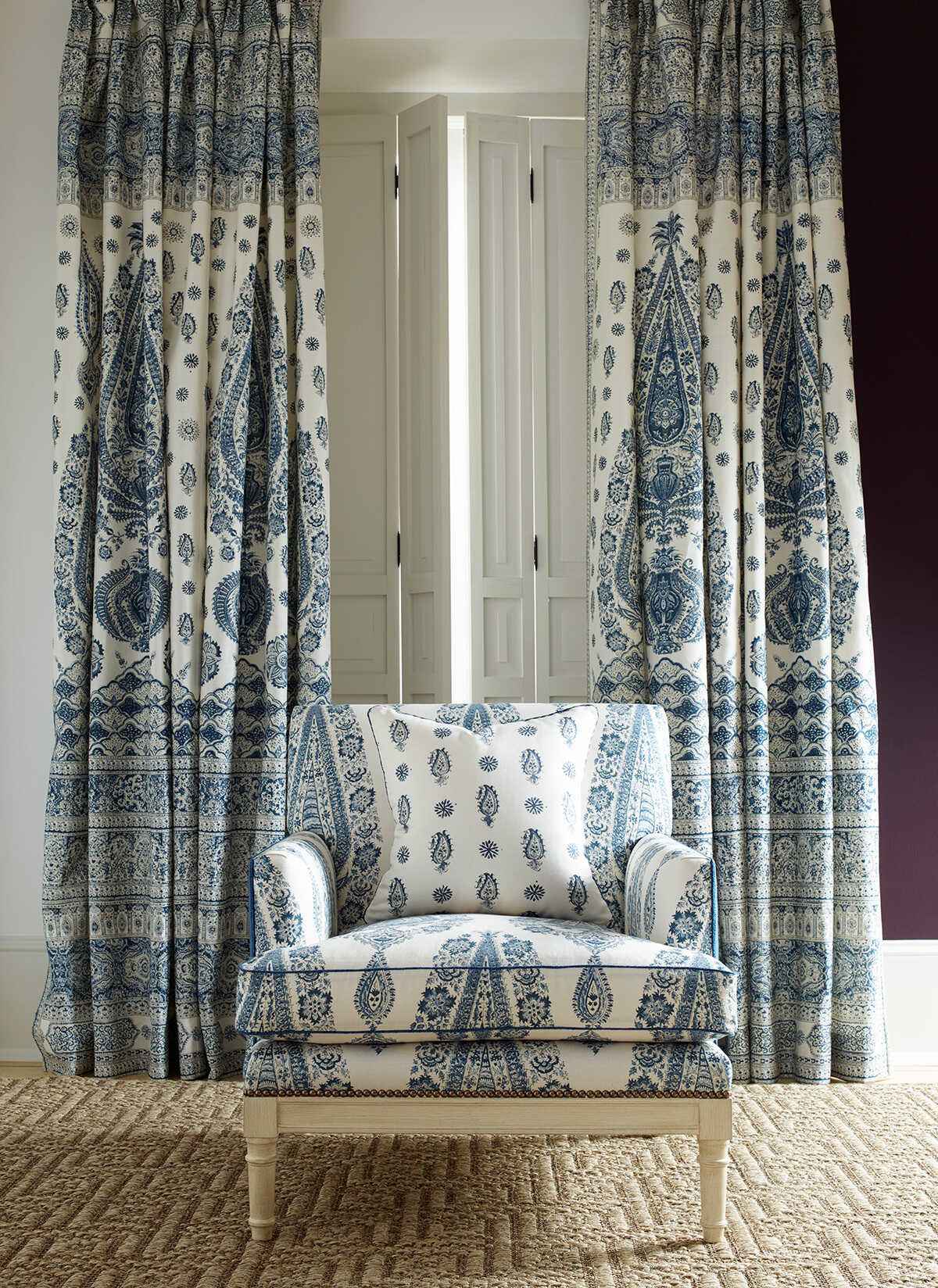 8016100130 Onam Paisley Spa Beige Brunschwig Fils Fabric - BRUNSCHWIG & FILS Fabric