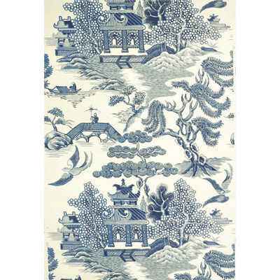 Willow-Lake-Blue-Cream-Lee-Jofa-Wallpaper