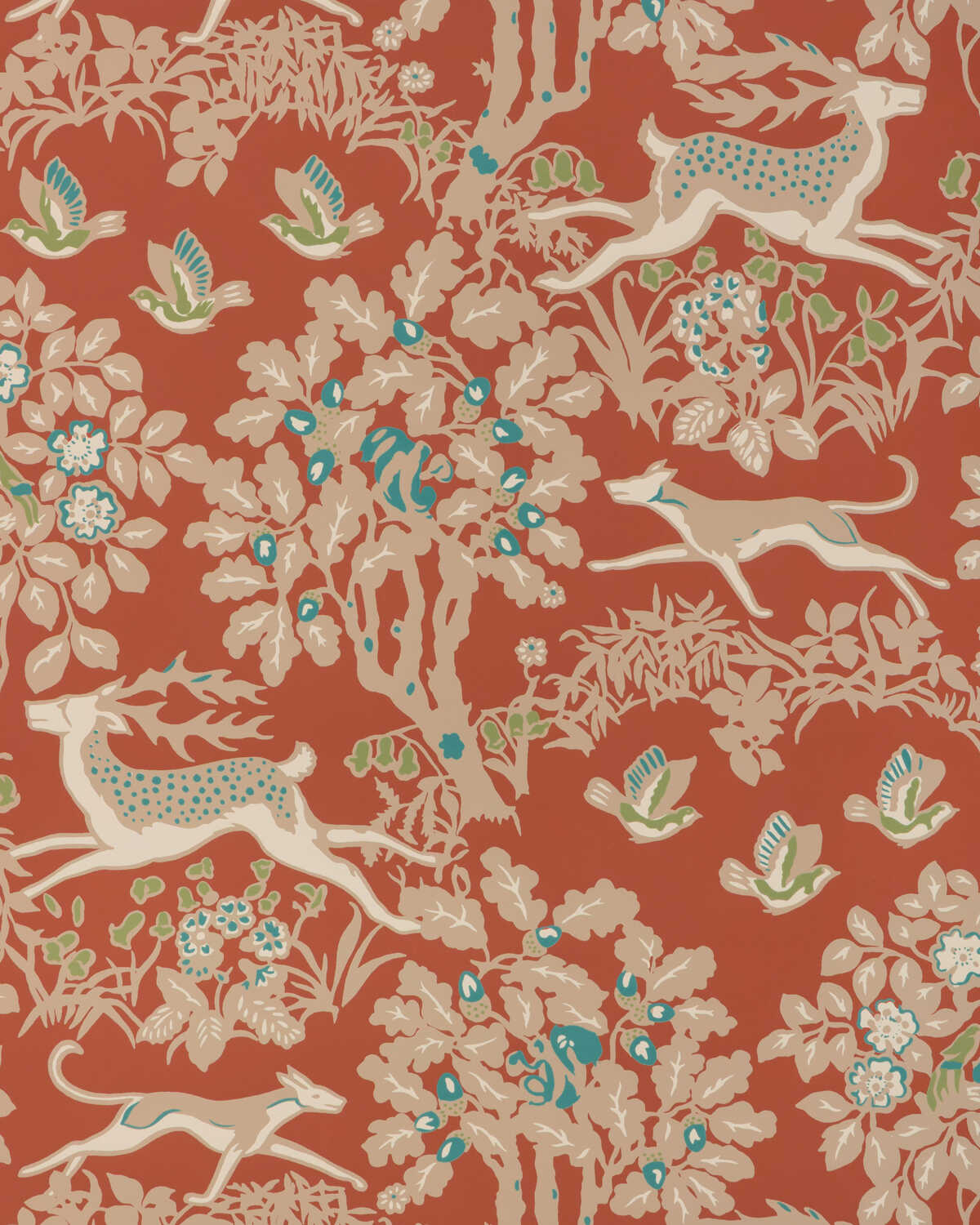 Mille Fleur Wp - Brick - LEE JOFA Papel pintado
