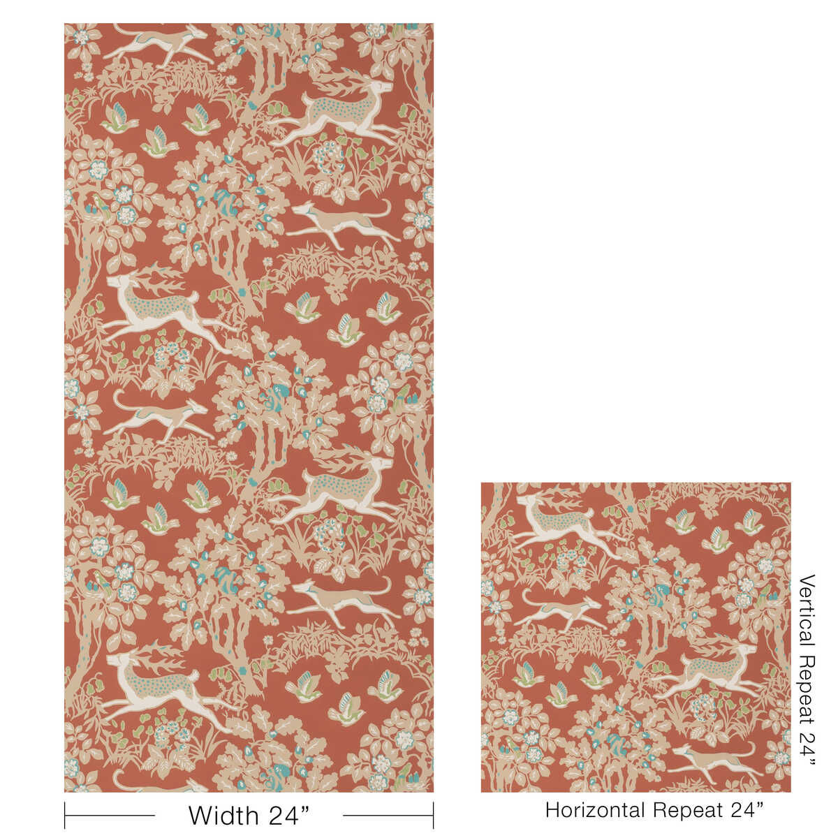 Mille Fleur Wp - Brick - LEE JOFA Papel pintado