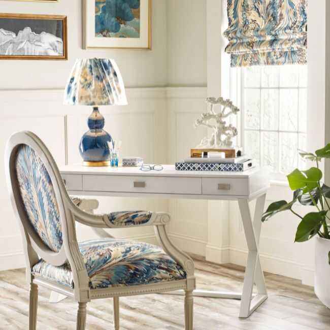 Taplow-Paper-Navy-Slate-Lee-Jofa-Wallpaper - LEE JOFA Wallpaper