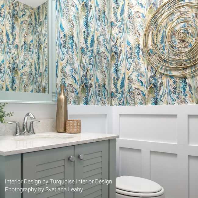 Taplow Paper - Peacock/Gold - LEE JOFA Wallpaper