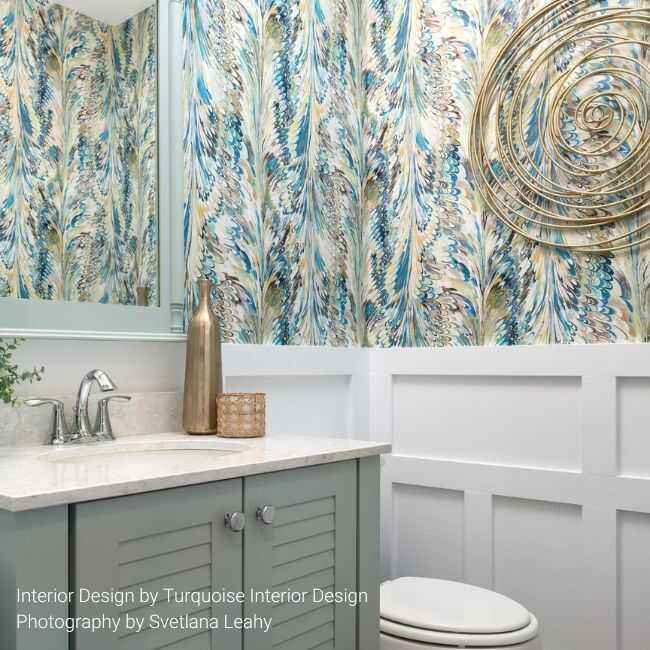 Taplow-Paper-Peacock-Gold-Lee-Jofa-Wallpaper - LEE JOFA Wallpaper