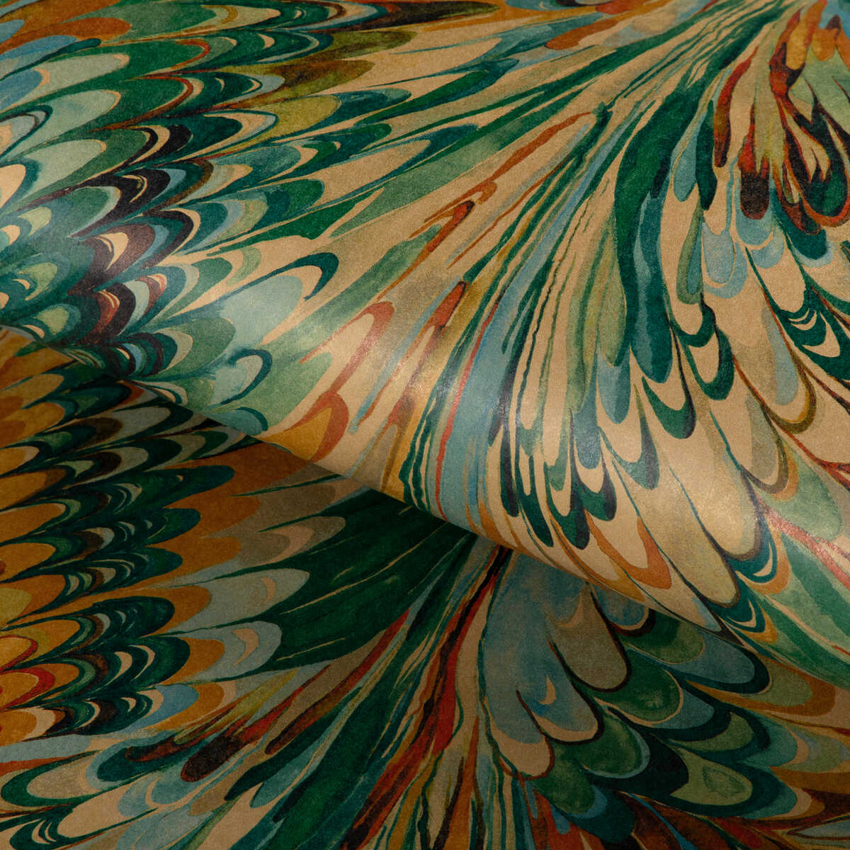 Taplow Paper - Teal/Bronze - LEE JOFA Wallpaper
