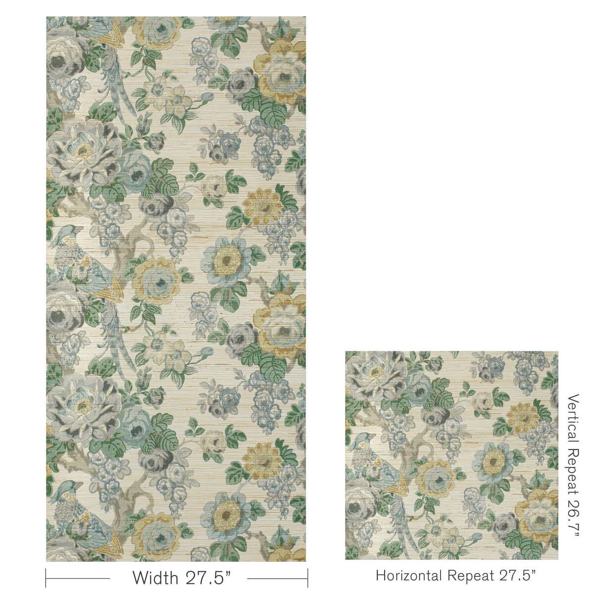 Avondale Paper - Slate/Aqua - LEE JOFA Wallpaper