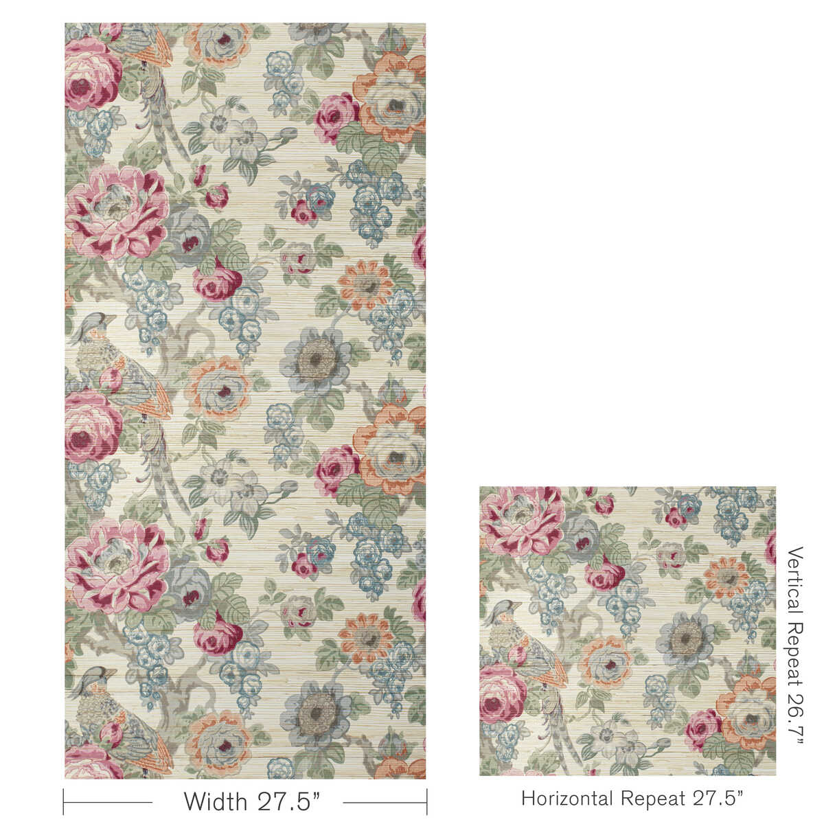 Avondale Paper - Berry/Slate - LEE JOFA Wallpaper