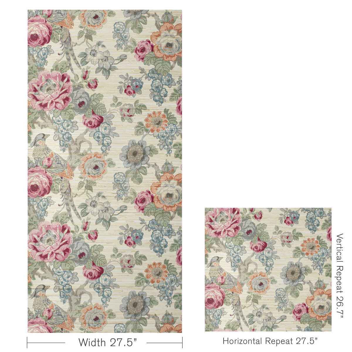 Avondale-Paper-Berry-Slate-Lee-Jofa-Wallpaper - LEE JOFA Wallpaper