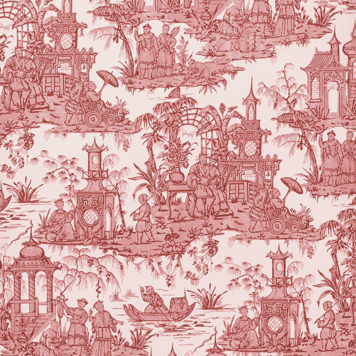 Pagoda Toile Paper - Garnet - LEE JOFA Papel pintado