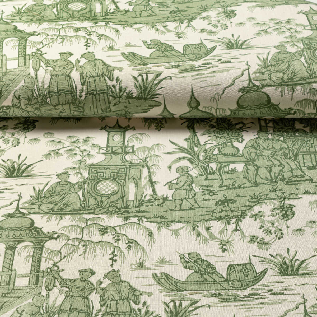 Pagoda Toile Paper - Green - LEE JOFA Papel pintado