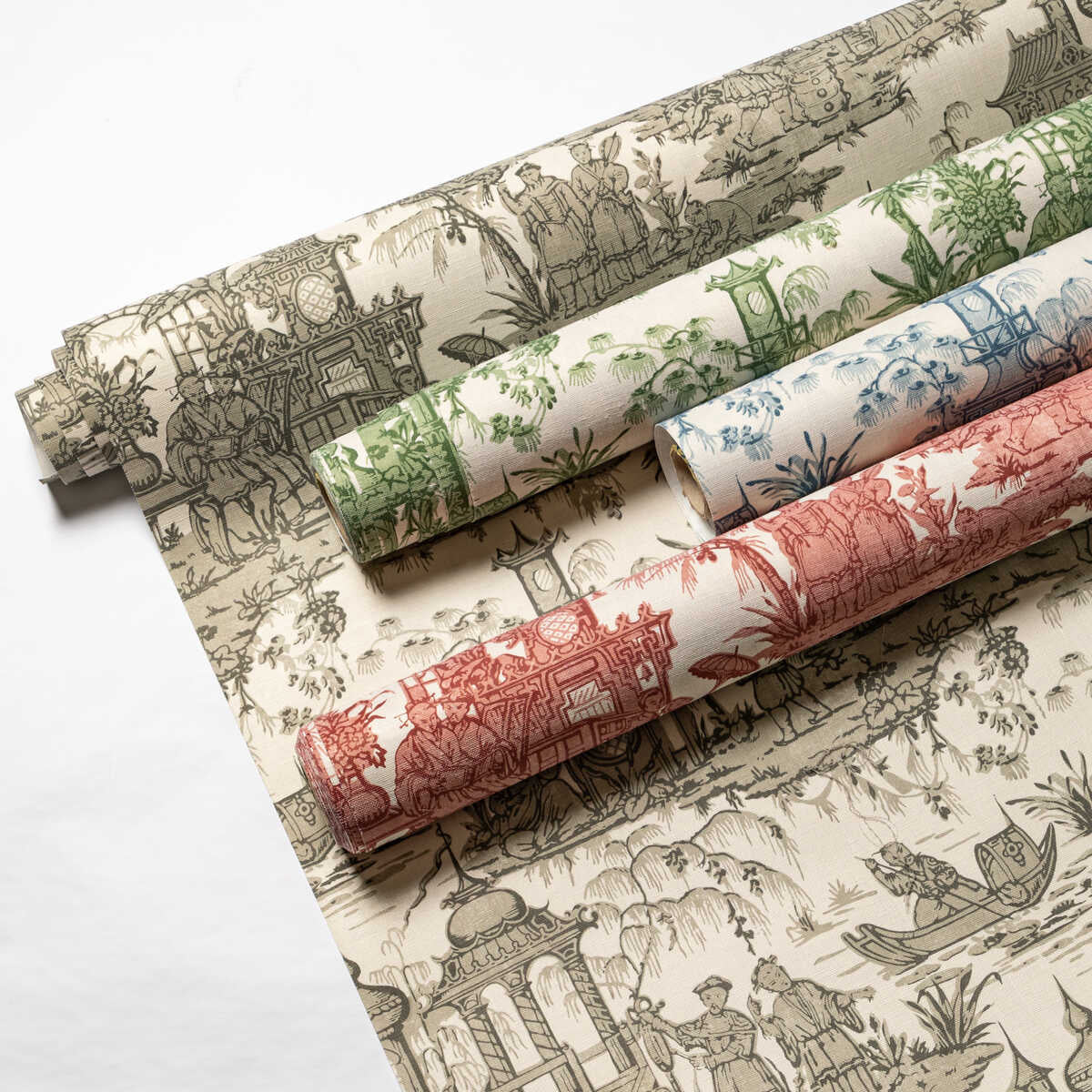Pagoda Toile Paper - Green - LEE JOFA Papel pintado