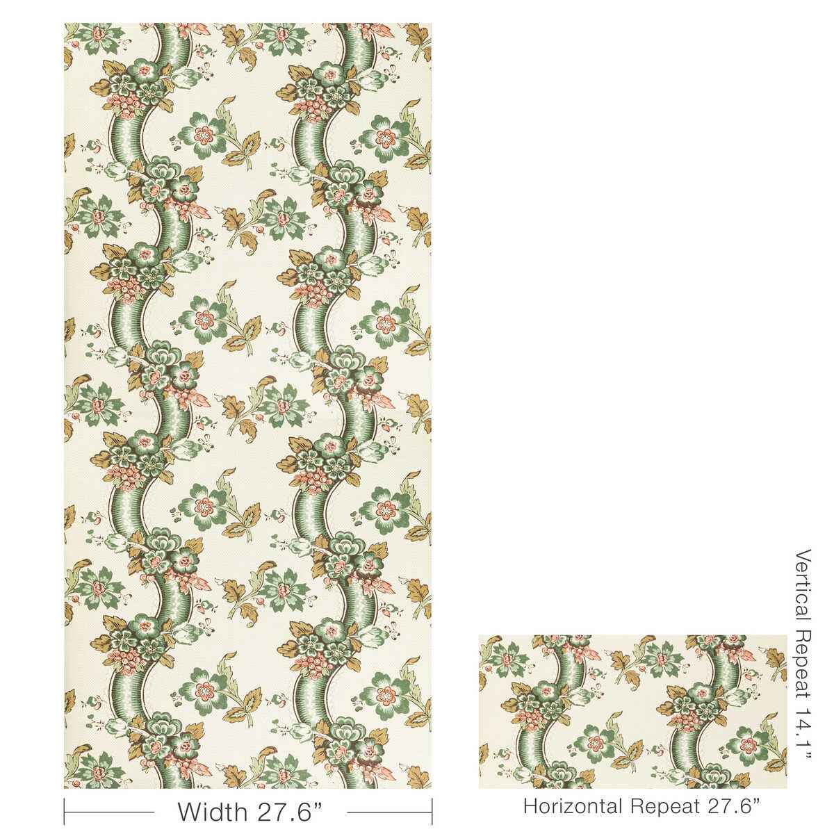 Benday-Paper-Green-Rose-Lee-Jofa-Wallpaper - LEE JOFA Wallpaper